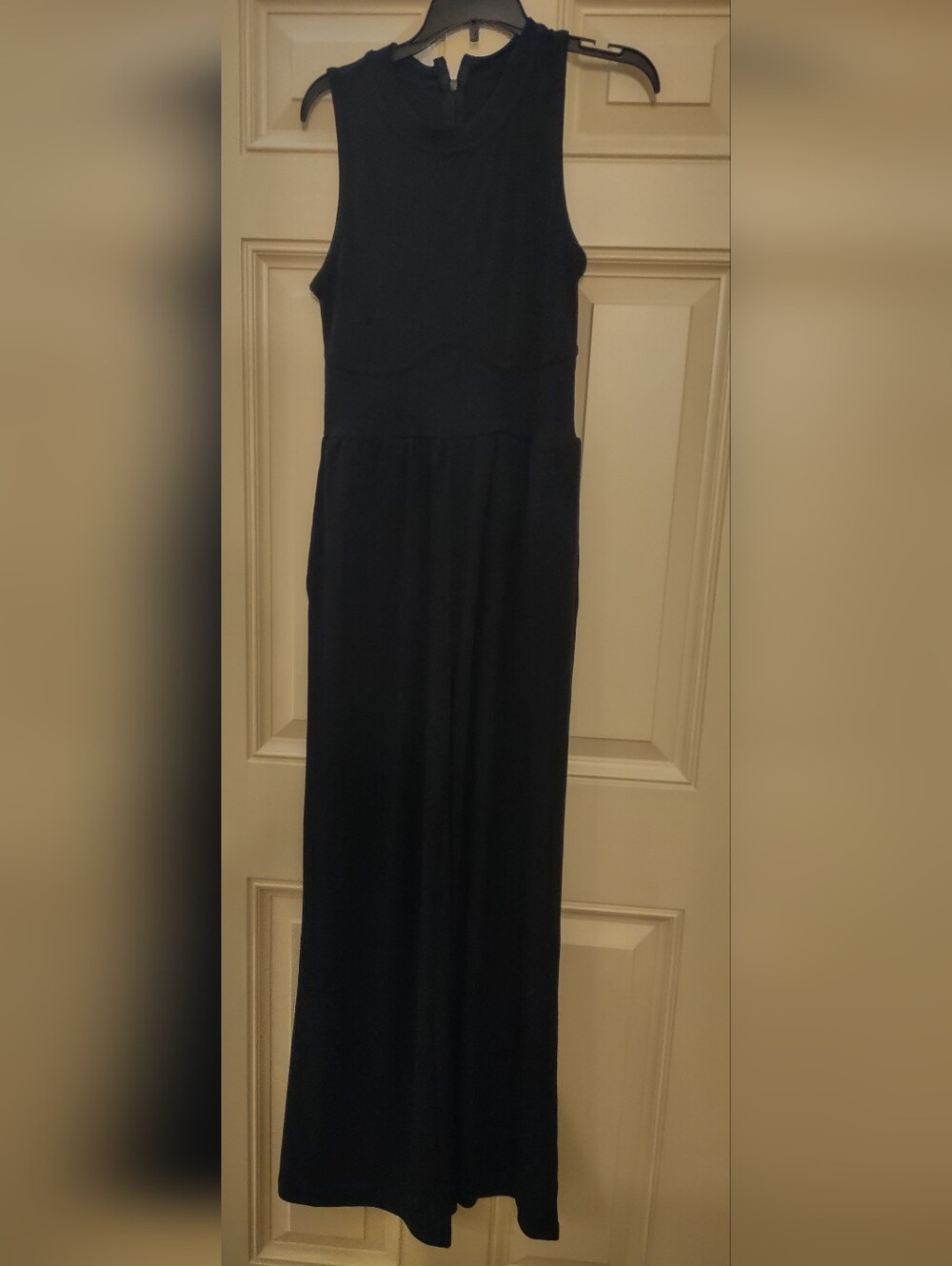 Classic Sleeveless Wideleg Rumper in Black